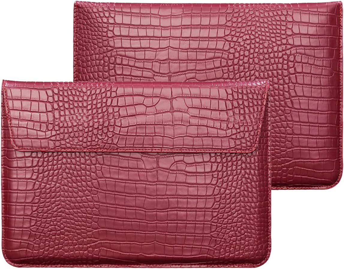 Red Faux Crocodile Laptop Sleeve Case