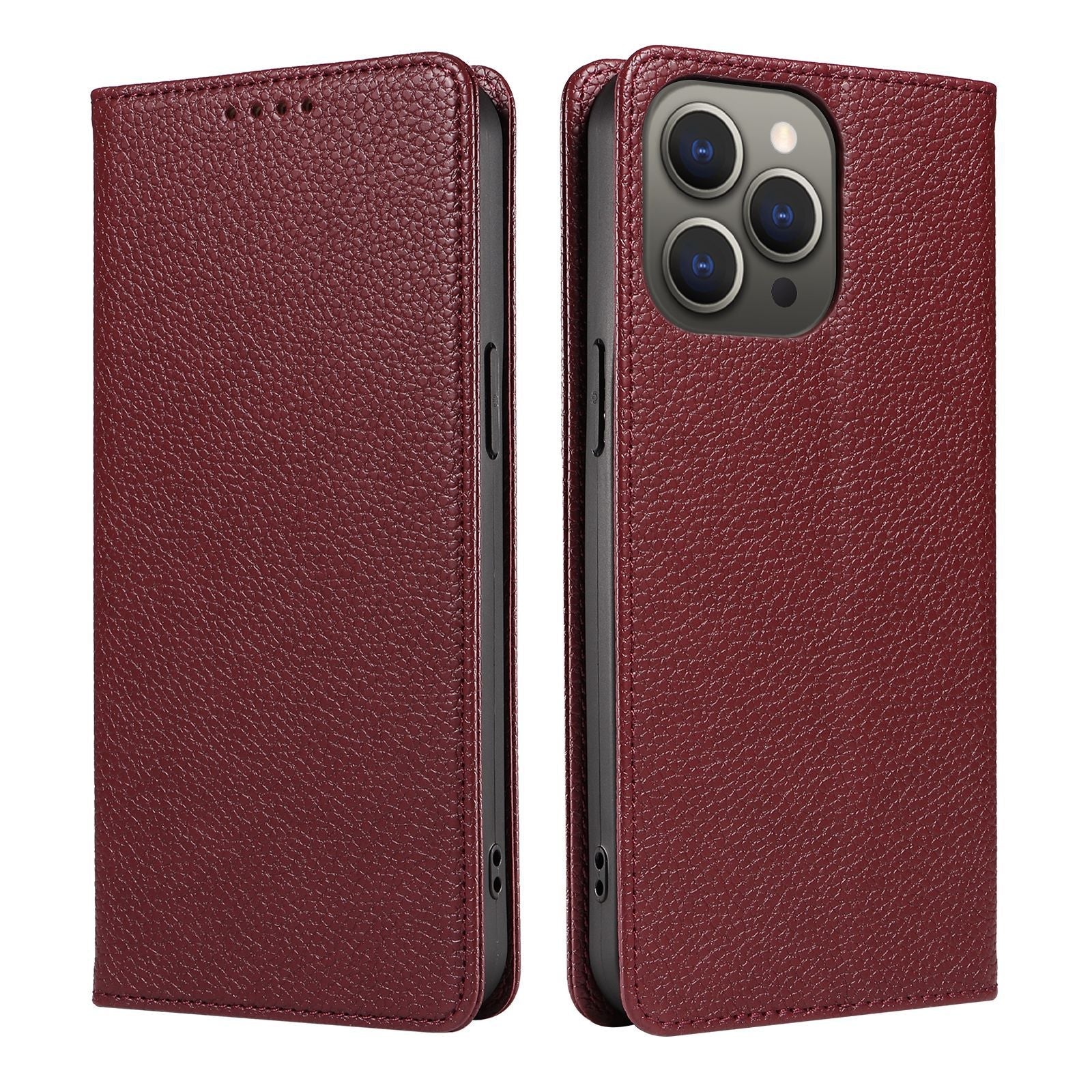 Leather Flip Iphone Wallet Case With Card Holder