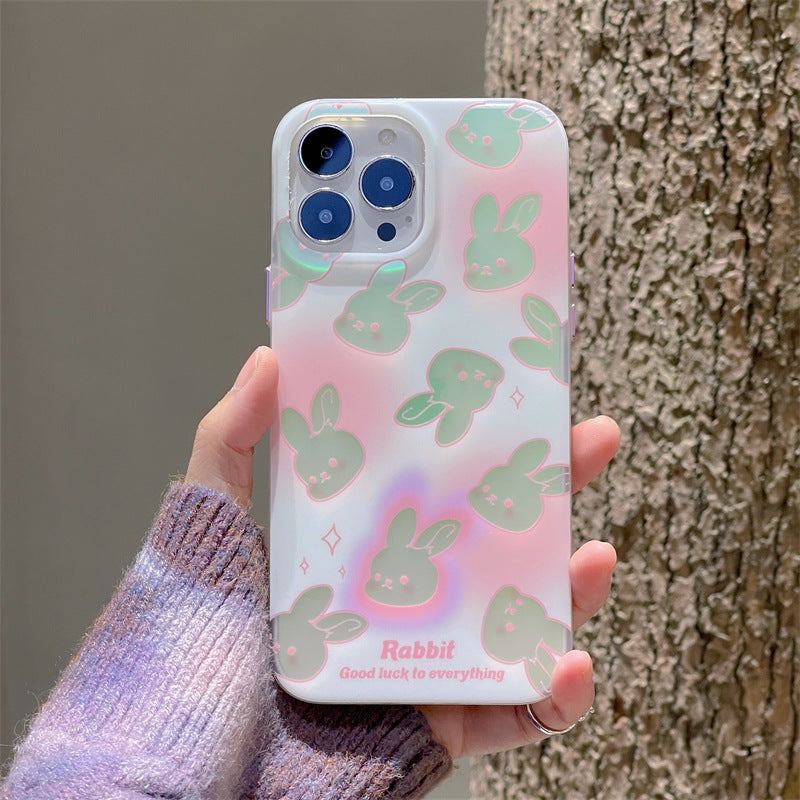 Cartoon Rabbits Laser iphone Case