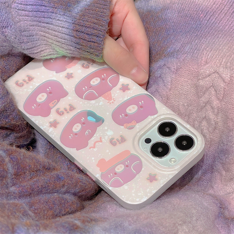 Cute Pig Laser iphone Case