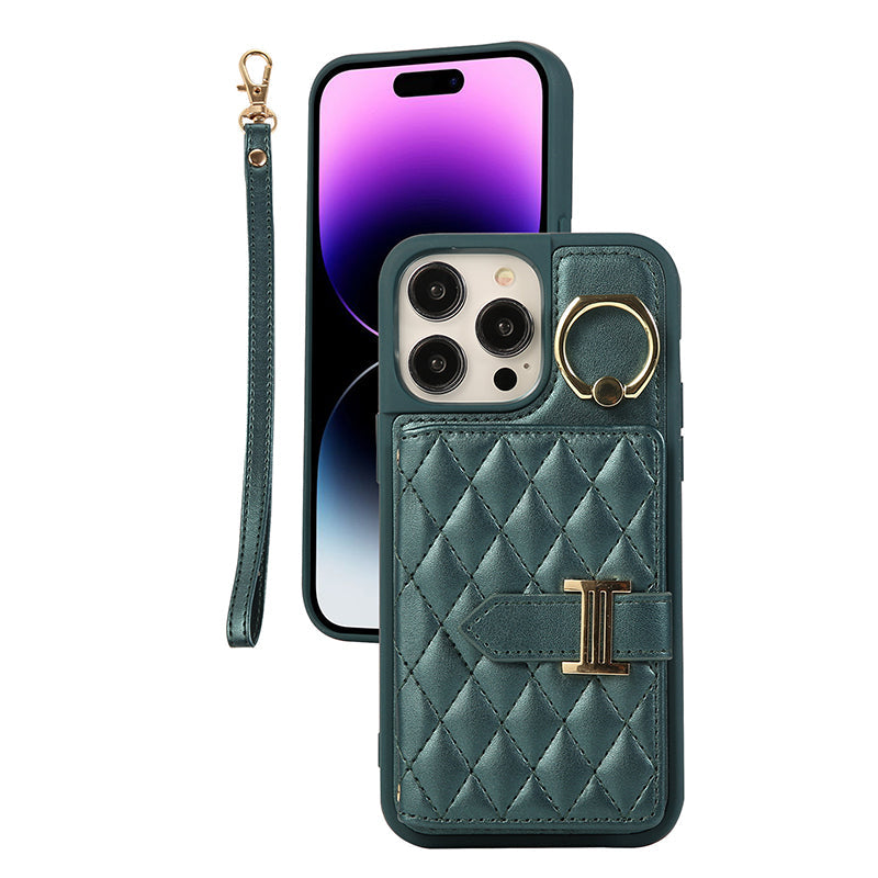 Wallet Leather Iphone Case - With Card Holder Crossbody Straps